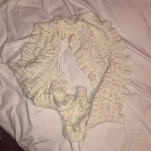 White cozy infinity scarf. Worn once.